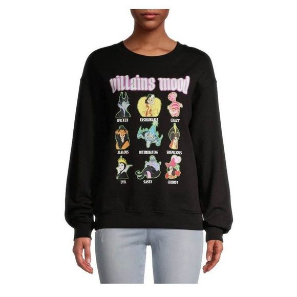 Disney Tops - Disney Villains Mood Juniors Black Graphic Sweatshirt - WM52